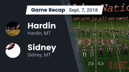 Recap: Hardin  vs. Sidney  2018