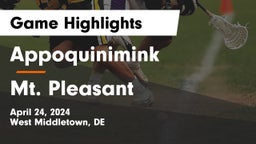 Appoquinimink  vs Mt. Pleasant  Game Highlights - April 24, 2024
