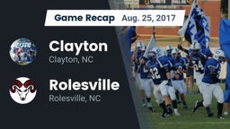 Recap: Clayton  vs. Rolesville  2017
