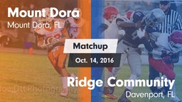 Matchup: Mount Dora High vs. Ridge Community  2016