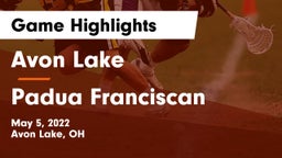 Avon Lake  vs Padua Franciscan  Game Highlights - May 5, 2022