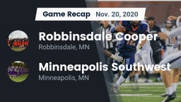 Recap: Robbinsdale Cooper  vs. Minneapolis Southwest  2020