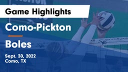 Como-Pickton  vs Boles  Game Highlights - Sept. 30, 2022