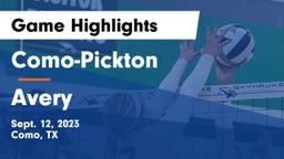 Como-Pickton  vs Avery  Game Highlights - Sept. 12, 2023