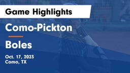 Como-Pickton  vs Boles  Game Highlights - Oct. 17, 2023