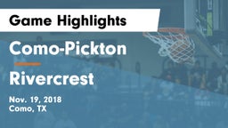 Como-Pickton  vs Rivercrest  Game Highlights - Nov. 19, 2018
