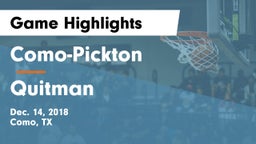 Como-Pickton  vs Quitman  Game Highlights - Dec. 14, 2018