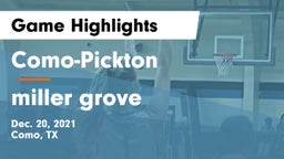 Como-Pickton  vs miller grove  Game Highlights - Dec. 20, 2021