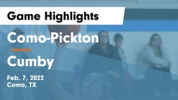 Como-Pickton  vs Cumby  Game Highlights - Feb. 7, 2022