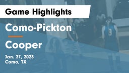 Como-Pickton  vs Cooper  Game Highlights - Jan. 27, 2023