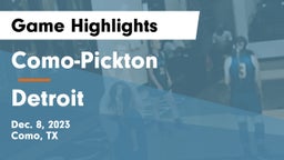 Como-Pickton  vs Detroit  Game Highlights - Dec. 8, 2023