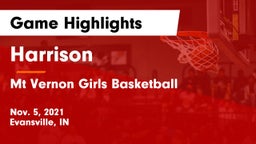 Harrison  vs Mt Vernon Girls Basketball  Game Highlights - Nov. 5, 2021