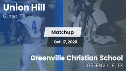 Matchup: Union Hill High vs. Greenville Christian School 2020