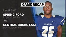Recap: Spring-Ford  vs. Central Bucks East  2016