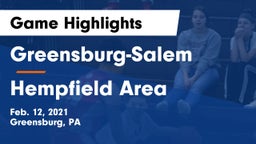 Greensburg-Salem  vs Hempfield Area  Game Highlights - Feb. 12, 2021