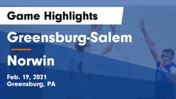 Greensburg-Salem  vs Norwin  Game Highlights - Feb. 19, 2021