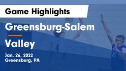Greensburg-Salem  vs Valley  Game Highlights - Jan. 26, 2022