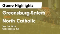 Greensburg-Salem  vs North Catholic  Game Highlights - Jan. 30, 2020