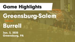 Greensburg-Salem  vs Burrell  Game Highlights - Jan. 3, 2020