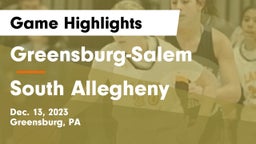 Greensburg-Salem  vs South Allegheny  Game Highlights - Dec. 13, 2023