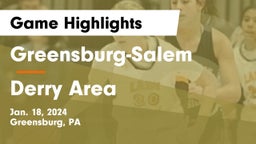 Greensburg-Salem  vs Derry Area Game Highlights - Jan. 18, 2024
