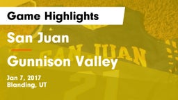 San Juan  vs Gunnison Valley  Game Highlights - Jan 7, 2017