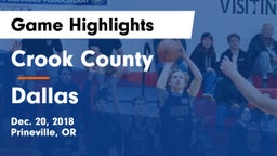 Crook County  vs Dallas Game Highlights - Dec. 20, 2018