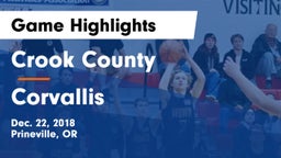 Crook County  vs Corvallis Game Highlights - Dec. 22, 2018