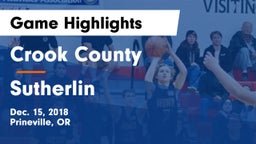 Crook County  vs Sutherlin Game Highlights - Dec. 15, 2018