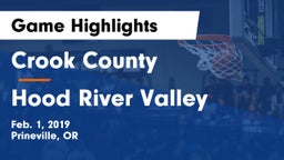 Crook County  vs Hood River Valley  Game Highlights - Feb. 1, 2019