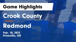 Crook County  vs Redmond  Game Highlights - Feb. 18, 2022