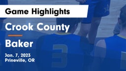 Crook County  vs Baker  Game Highlights - Jan. 7, 2023