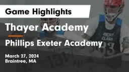 Thayer Academy  vs Phillips Exeter Academy Game Highlights - March 27, 2024