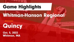 Whitman-Hanson Regional  vs Quincy  Game Highlights - Oct. 5, 2022