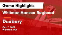 Whitman-Hanson Regional  vs Duxbury  Game Highlights - Oct. 7, 2022