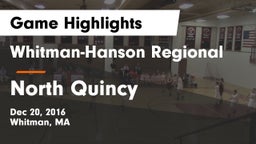 Whitman-Hanson Regional  vs North Quincy Game Highlights - Dec 20, 2016