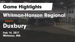 Whitman-Hanson Regional  vs Duxbury  Game Highlights - Feb 14, 2017