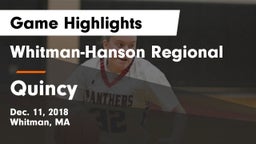 Whitman-Hanson Regional  vs Quincy  Game Highlights - Dec. 11, 2018