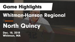 Whitman-Hanson Regional  vs North Quincy  Game Highlights - Dec. 18, 2018