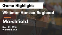 Whitman-Hanson Regional  vs Marshfield  Game Highlights - Dec. 21, 2018