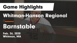 Whitman-Hanson Regional  vs Barnstable  Game Highlights - Feb. 26, 2020