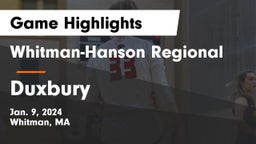 Whitman-Hanson Regional  vs Duxbury  Game Highlights - Jan. 9, 2024