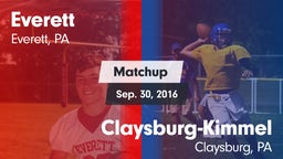 Matchup: Everett  vs. Claysburg-Kimmel  2016