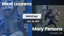 Matchup: West Laurens High vs. Mary Persons  2017