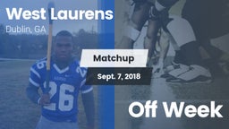 Matchup: West Laurens High vs. Off Week 2018