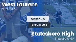 Matchup: West Laurens High vs. Statesboro High 2018