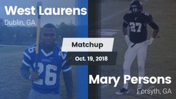 Matchup: West Laurens High vs. Mary Persons  2018