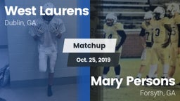 Matchup: West Laurens High vs. Mary Persons  2019