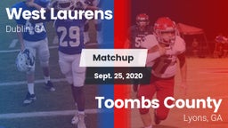 Matchup: West Laurens High vs. Toombs County  2020