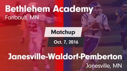 Matchup: Bethlehem Academy vs. Janesville-Waldorf-Pemberton  2016